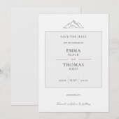EMMA Mountain Minimalistisch Dove Gray Save the Da Date (Vorne/Hinten)