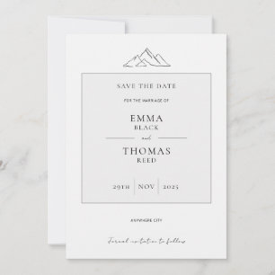 EMMA Mountain Minimalistisch Dove Gray Save the Da Date