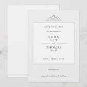 EMMA Mountain Minimalistisch Dove Gray Save the Da Date (Vorne/Hinten)