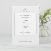 EMMA Mountain Minimalistisch Dove Gray Save the Da Save The Date (Stehend Vorderseite)