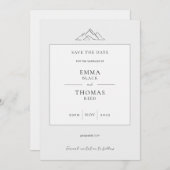 EMMA Mountain Minimalistisch Dove Gray Save the Da Save The Date (Vorne/Hinten)