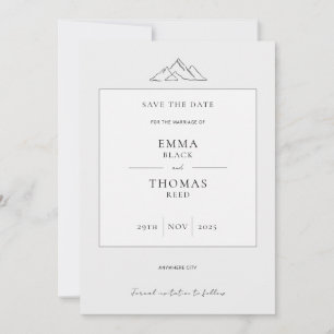 EMMA Mountain Minimalistisch Dove Gray Save the Da Save The Date
