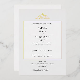 EMMA Mountain Minimalistische Tauben Grau Folien-E Folieneinladung