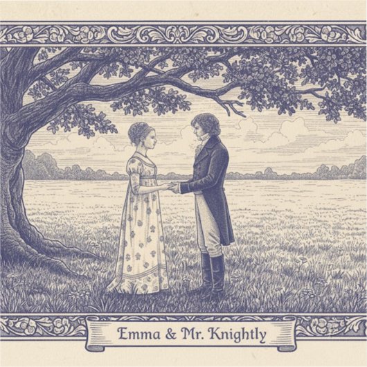 Emma & Mr. Knightley Aufkleber (Vorderseite)