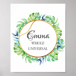 Emma Name bedeutet Tropical Bridal Geburtstagsgesc Poster
