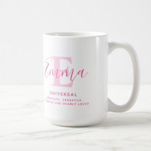 Emma-Name Bedeutung und monogramm rosa Text Kaffeetasse