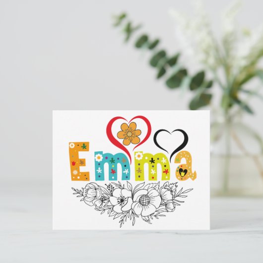 Emma Name Custom für Frau namens Emma Postkarte (Stehend Vorderseite)