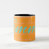Emma Name Design Pattern Zweifarbige Tasse (Mittel)