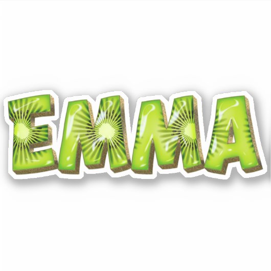 Emma Name Kiwi Design Aufkleber Sticker (Vorderseite)