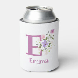 Emma Name mit floralem Design Dosenkühler