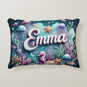 Emma Name Ocean Theme Decorative Sea Life Dekokissen