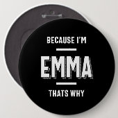 Emma Name Personalisiert Women Girl Button (Vorne & Hinten)