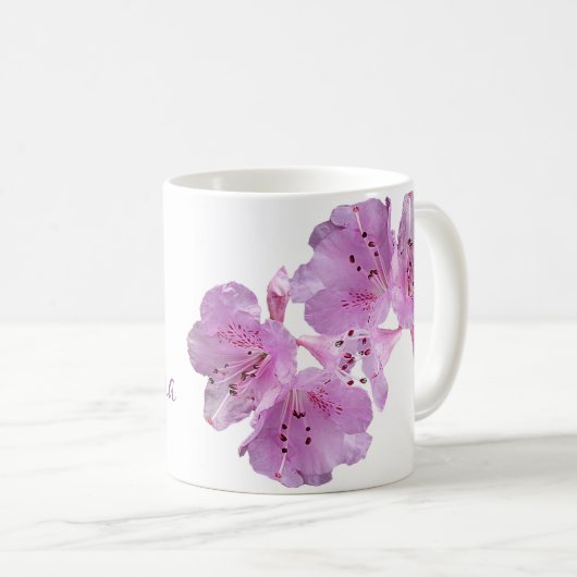 Emma-Name pink floral boho Kaffeetasse (VorderseiteRechts)