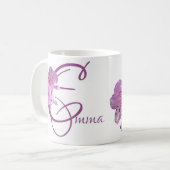 Emma-Name pink floral boho Kaffeetasse (Vorderseite Links)