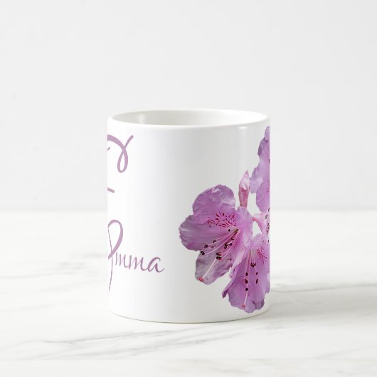 Emma-Name pink floral boho Kaffeetasse (Mittel)