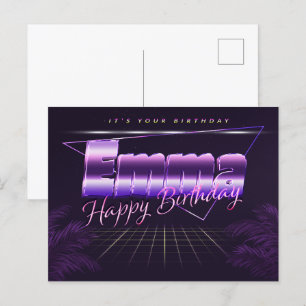 Emma Name Vorname lila Postkarte Geburtstag