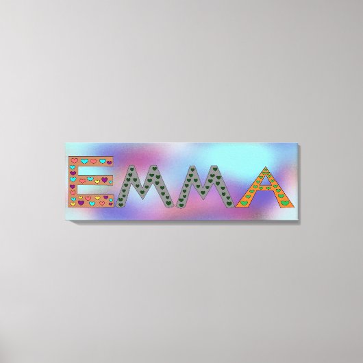EMMA Niedlich Girl's Name Abstrakt Print Leinwanddruck (Vorderseite)