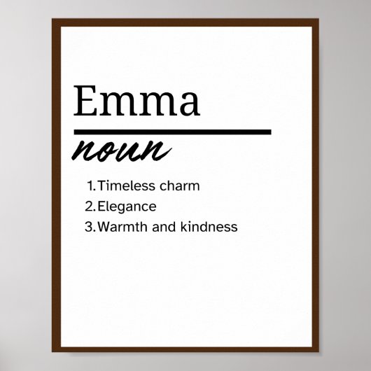 Emma, Personalisierte Mädchenbezeichnung Definitio Poster (Vorne)