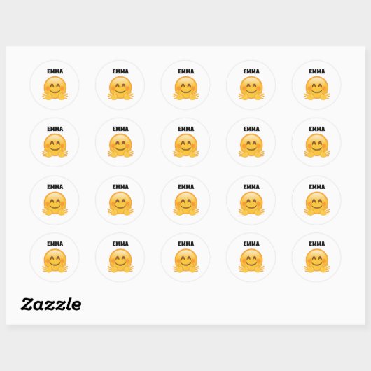 Emma- Personalized Emoji Classic Round Stickers (Blatt)
