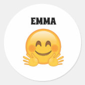 Emma- Personalized Emoji Classic Round Stickers (Vorderseite)