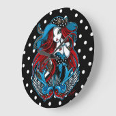 Emma Rockabilly Swallow Angel Punkt Clock Große Wanduhr (Winkel)