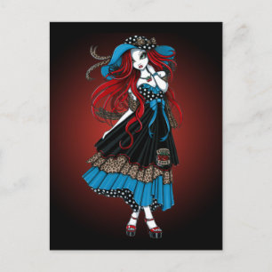 Emma Rockabilly Swallow Tattoo Angel Postcard Postkarte