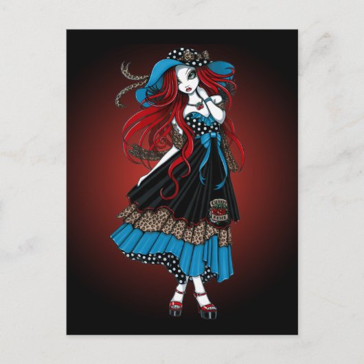 Emma Rockabilly Swallow Tattoo Angel Postcard Postkarte (Vorderseite)