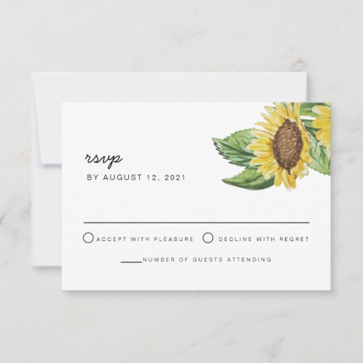 EMMA Rustic Country Sunflower Boho RSVP Card Einladung (Vorderseite)