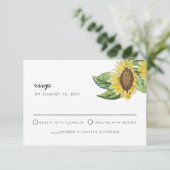 EMMA Rustic Country Sunflower Boho RSVP Card Einladung (Stehend Vorderseite)