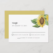 EMMA Rustic Country Sunflower Boho RSVP Card Einladung (Vorne/Hinten)