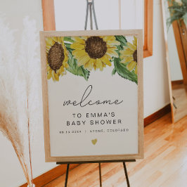 EMMA Rustic Sunflower Baby Dusche Willkommen Poster