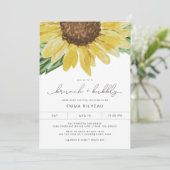 EMMA Rustic Sunflower Bridal Brunch und Bubbly Einladung (Stehend Vorderseite)