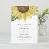 EMMA Rustic Sunflower Country Baby Dusche Einladung (Stehend Vorderseite)