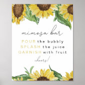 EMMA Rustikales Land Sonnenblumen Mimosa Bar Zeich Poster (Vorne)