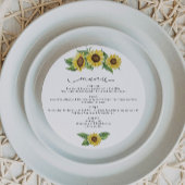 EMMA Rustikales Watercolor Sonnenblumen Herbstmenü Einladung