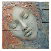 EMMA Sage Abstrakt Square Collection Imitate Relie Fliese (Vorderseite)