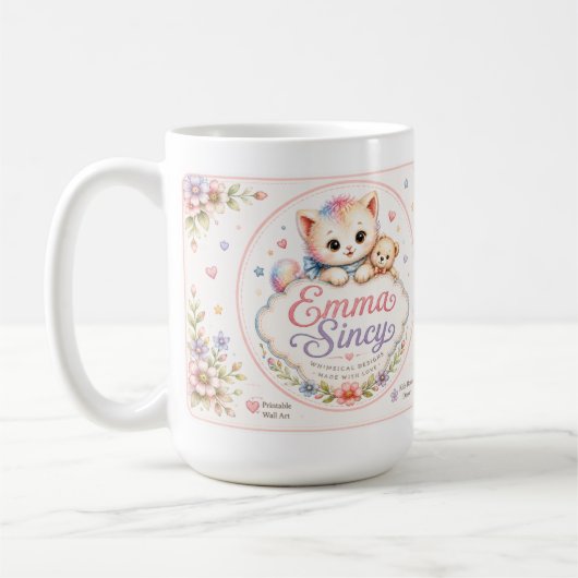 Emma Sincy Logo Keramik-Tasse Kaffeetasse (Links)