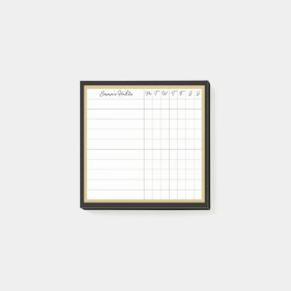 Emma Stripe Collection Habit Tracker in Schwarz Post-it Klebezettel