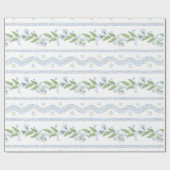 Emma Stripe Cornflower Blue und Green Geschenkpapier (Flach)