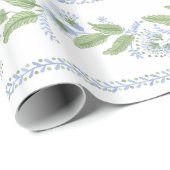 Emma Stripe Cornflower Blue und Green Geschenkpapier (Rolleneckpunkt)