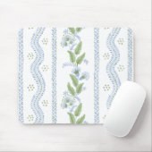 Emma Stripe Cornflower Blue und Green Mouse Pad Mousepad (Mit Mouse)