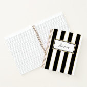 Emma Stripe Notebook in Schwarz und Weiß Notizblock (Innenseite)