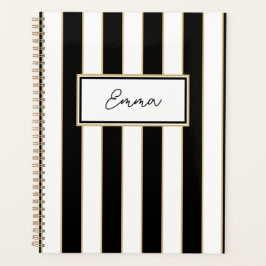 Emma Stripe Weekly Planner in Schwarz und Weiß Planer