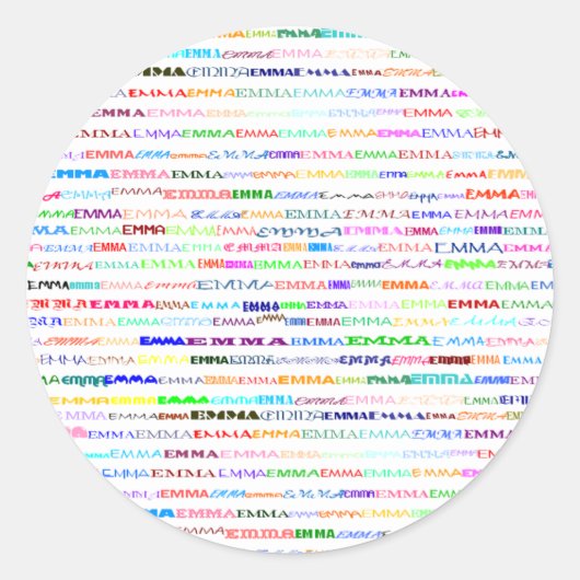 Emma Text Design II Sticker (Vorderseite)