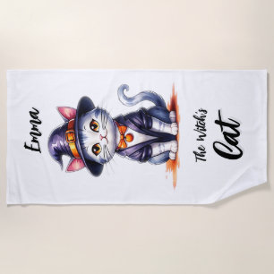 Emma The Hexe's Cat Halloween Strandtuch