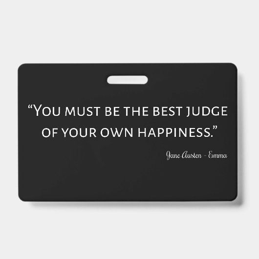 Emma von Jane Austen Zitat I Ausweis (Vorderseite)