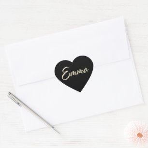 Emma white gold Handwriting Aufkleber Herz