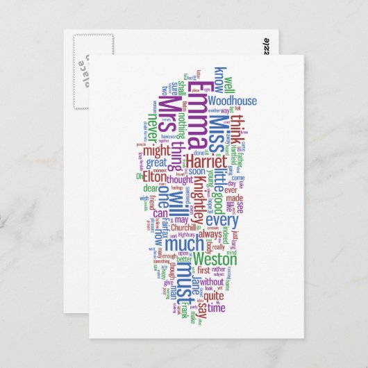 Emma Word Cloud Postkarte (Vorne/Hinten)