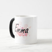 Emmakünstlerischer Namensentwurf mit Blumen Verwandlungstasse (Vorderseite Links)