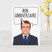 EMMANEUL MACRON: Alles Gute zum Geburtstag Karte (Gelbe Blume)
